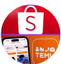 SHOPEE E TEMU EM PROMOÇÕES